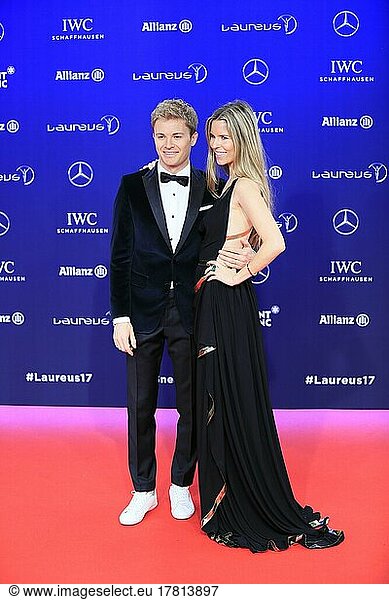 Formel 1 Weltmeister Nico Rosberg mit Ehefrau Vivian Sibold  2017 Laureus World Sports Awards  Monaco  Sporting Monte-Carlo  Red Carpet  Europa