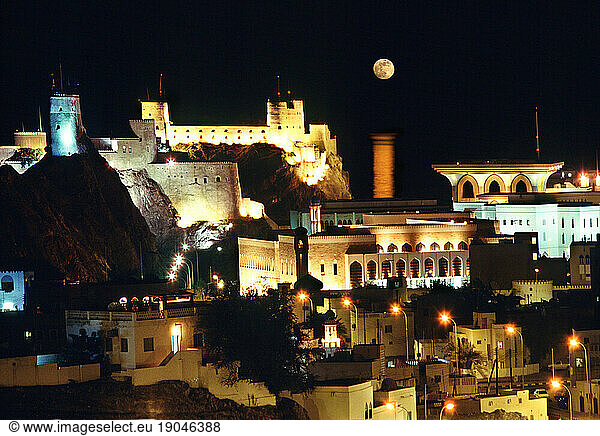 Fort Mirani and the Sultans Palace  moon reflection