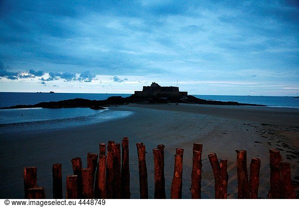 Fort National outside the walled city of Saint Malo  Brittany  France