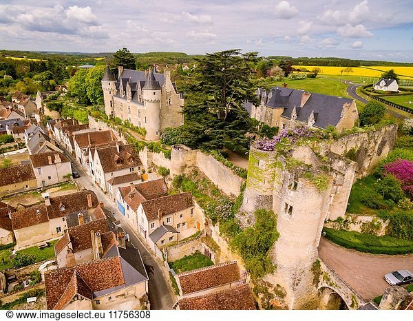 Fortaleza medieval. construida en el siglo XI por Fulco Nerra  conde de Anjou  y castillo del conde Branicki  Montrésor  departamento de Indre y Loira  France Western Europe.