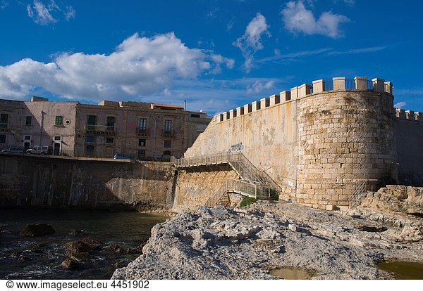 Forte Vigliena fortress by the Ionian sea in Ortigia island Syracuse Sicily Italy Europe