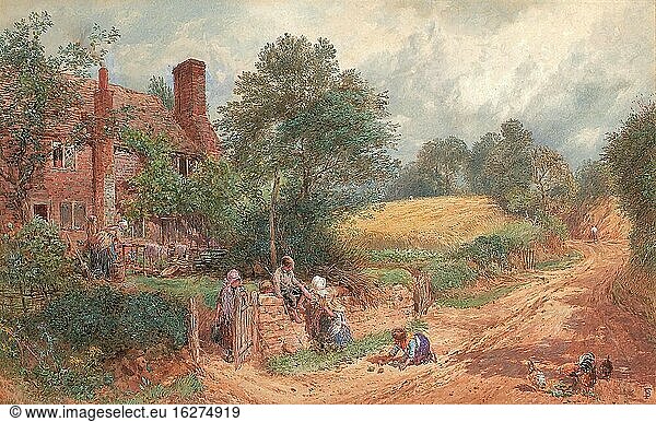 Foster Myles Birket - ein Cottage in Surrey - Britische Schule - 19. Jahrhundert.