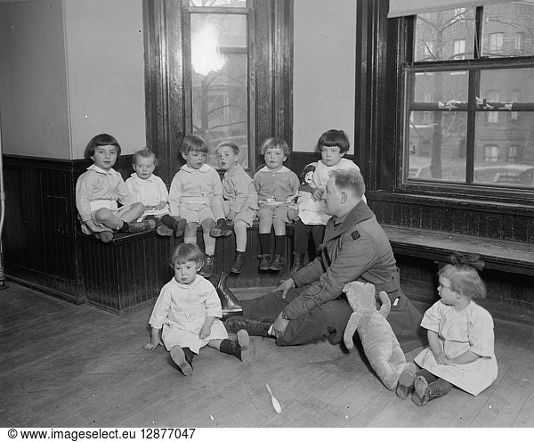 FOUNDLING HOSPITAL. Play room of American foundling hospital  possibly in Washington D.C. Photograph  early 20th century.
