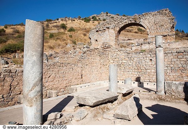 Fröhlichkeit Wohnhaus Toilette Anatolien Asien Ephesos Türkei