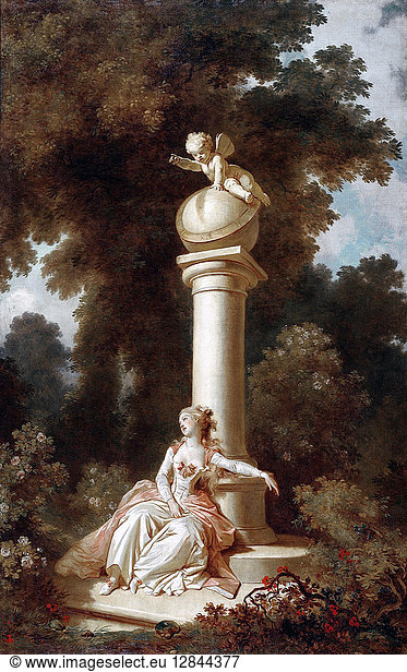 FRAGONARD: REVERIE  c1791. 'The Progress of Love: Reverie.' Oil on canvas by Jean-Honoré Fragonard  1790-1791.