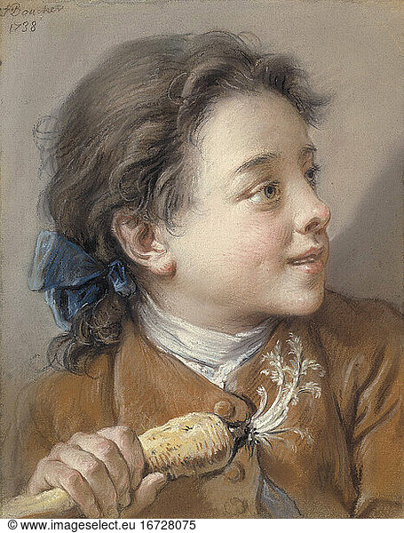 François Boucher  1703–1770. Boy with a Carrot   1738. Pastel on buff laid paper  308 × 243 mm.
Inv. No. 1971.22 
Chicago  Art Institute.