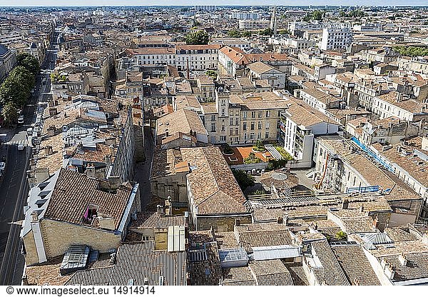 France,  Gironde,  Bordeaux,  area listed as World Heritage by UNESCO,  general view from the Tour Pey-Berland