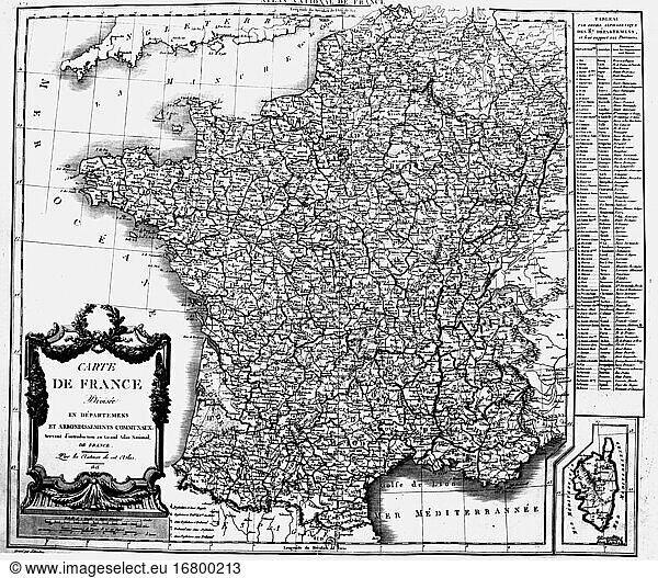 France / Maps.“Carte de France (…) 1815 .(Map of France in 1815 with ...