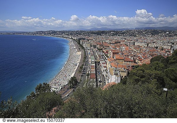 France  Alpes Maritimes  Nice  the Promenade des Anglais from Castle Hill