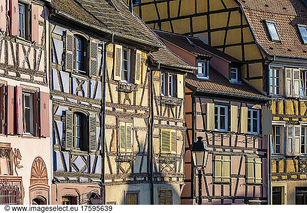 France  Alsace  Colmar  Half-timbered townhouses in Krutenau neighborhood
