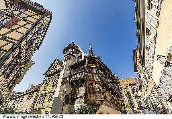France  Alsace  Colmar  Low angle view of historic Pfister House