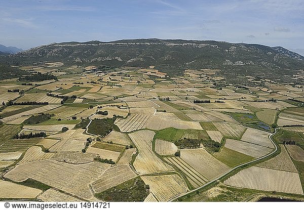 France  Aude  between Paziols and Tuschan  the mont Tauch (aerial view)