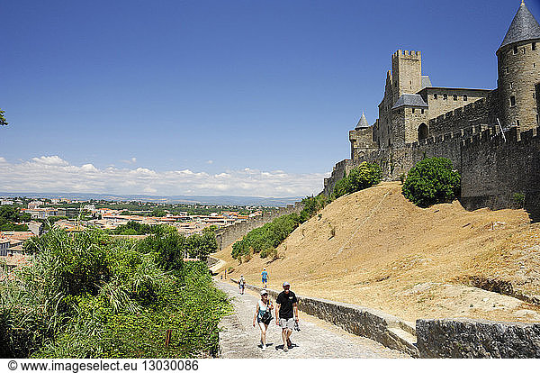 France  Aude  Carcassonne  Medieval town listed as World Heritage by UNESCO  the Porte d'Aude