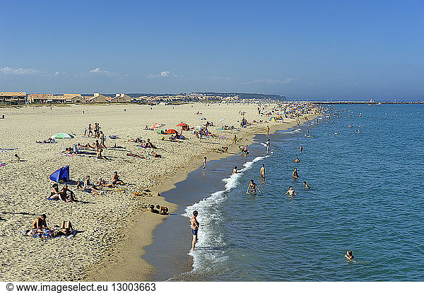 France  Aude  Corbieres  Port Leucate  beach of 18 km long