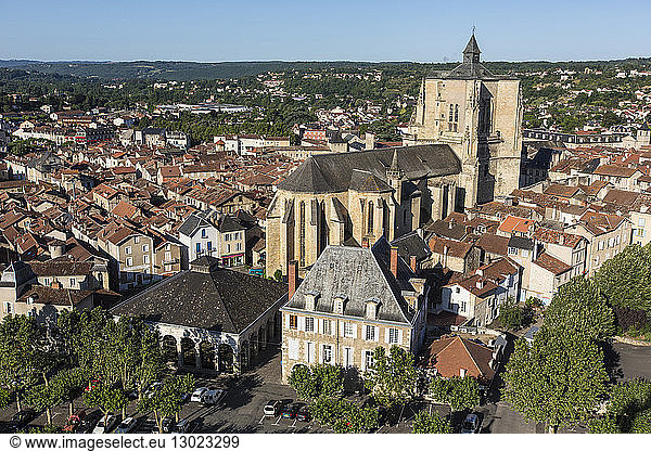 France  Aveyron  Villefranche de Rouergue  a stop on el Camino de Santiago  the church Collegiale of Notre Dame