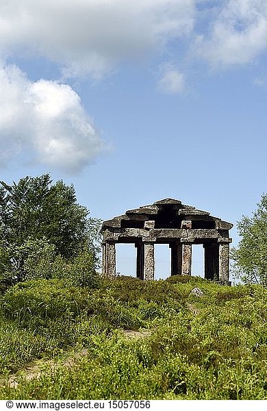 France  Bas Rhin  Hautes Vosges  Grandfontaine  Donon (1019 m)  summit  the temple erected in 1869  imitation Greek-Roman temple  ancient archaeological site  place of worship Celtic then Gallo-Roman