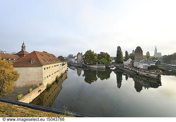 France  Bas Rhin  Strasbourg  old town listed as World Heritage by UNESCO  Petite France District  the E.N.A. school (National School of Administration) in the former prison for women and the Covered Bridges over the River Ill and Notre Dame Cathedral