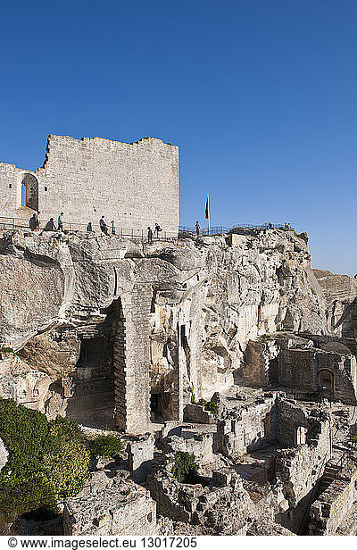 France Bouches du Rhone Les Baux de Provence labelled Les Plus Beaux Villages de France (The Most Beautiful Villages of France) the dungeon of the fortress