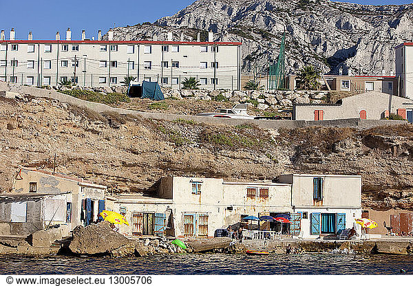 France  Bouches du Rhone  Marseille  Montredon District  cabanons (small house on the seaside)