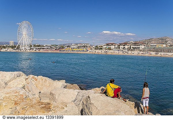 France  Bouches du Rhone  Marseille  the Prado beaches  the Borely beach and the Big Wheel