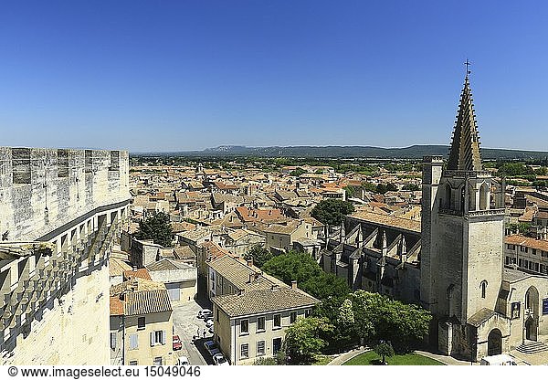 France Bouches du Rhone Tarascon Medieval castle of King Rene (XV) and the church of St. Martha (XIX) listed as a Historic Monument