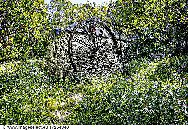 France  Bretagne  Finistere sud  Old stone watermill