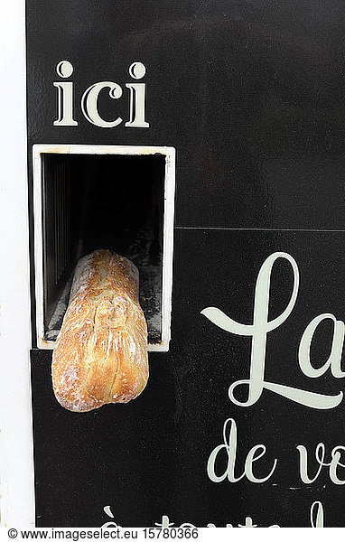 France  Brittany  Audierne  Baguette vending machine