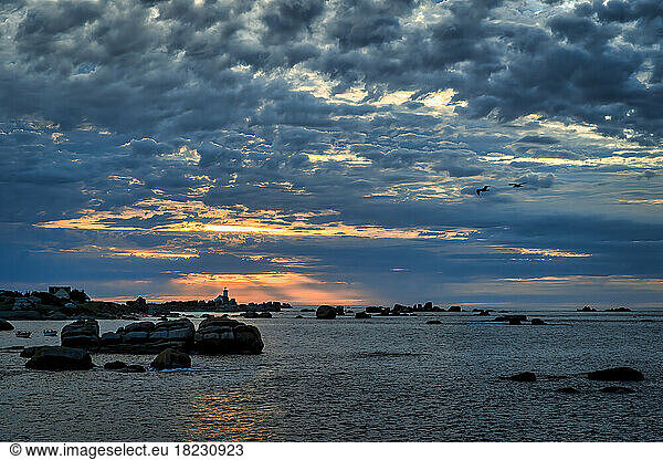 France  Brittany  Plouneour-Brignogan-Plages  Dramatic clouds over Cote des Legendes