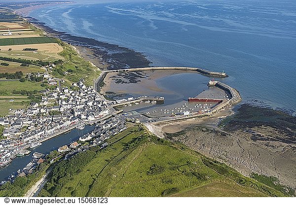 France  Calvados  Port en Bessin (aerial view)