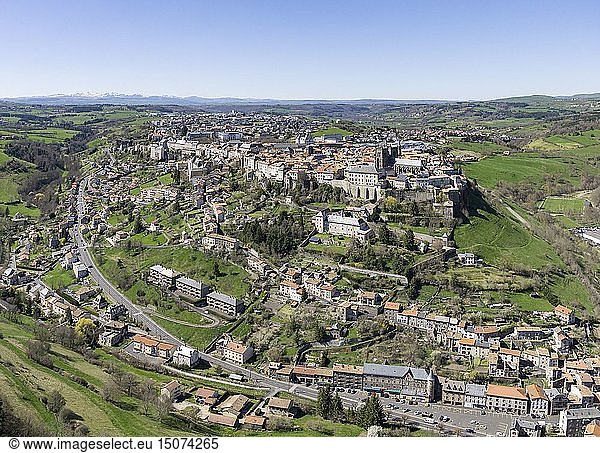 France Cantal Saint Flour (aerial view)
