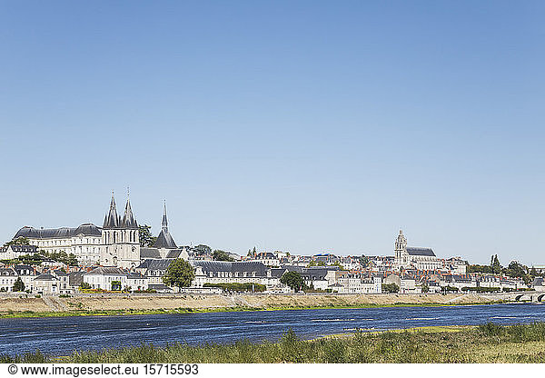 France  Centre-Val de Loire  Blois  Clear sky over riverside city in Loire Valley