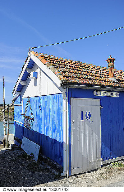 France  Charente Maritime  Ile d'Oleron  Port des Salines  oyster farmer cabin