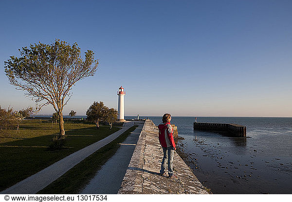 France  Charente Maritime  Ile de Re  St Martin de Re  Vauban fortification listed as World Heritage and lighthouse