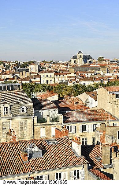 France  Charente Maritime  La Rochelle  Roofs and Saint Louis cathedral