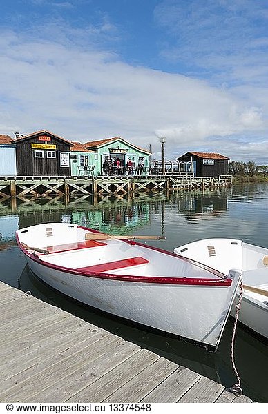 France  Charente Maritime  Oleron Island  Le Grand Village Plage  museum of Port des Salines  rowing boats and oyster huts