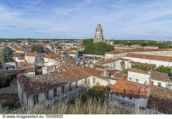 France  Charente Maritime  Saintonge  Saintes  Saint Pierre cathedral looking down on the city