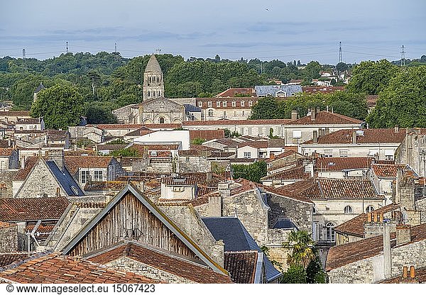 France  Charente Maritime  Saintonge  Saintes  the Abbey Sainte Marie des Dames in the background