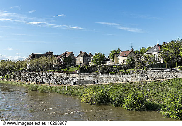 France  Departement Saone-et-Loire  Digoin  promenade at river Loire