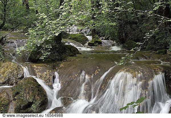 France  Doubs  Mouthier Haute Pierre  Tivoli site  Sytatu waterfall  lower part