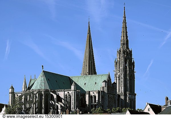 France  Eure et Loir  Chartres  Notre Dame cathedral listed as World Heritage by UNESCO