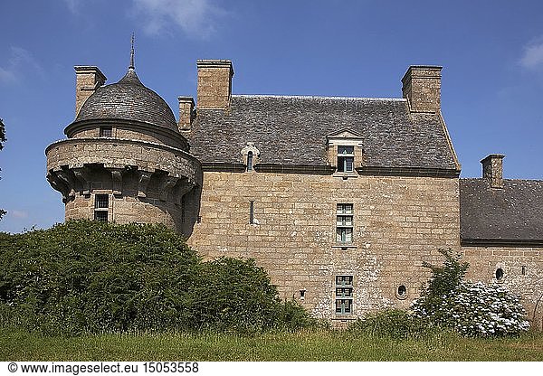 France  Finistere  Breles  Kergroadez castle  Tower surmounted by a dome