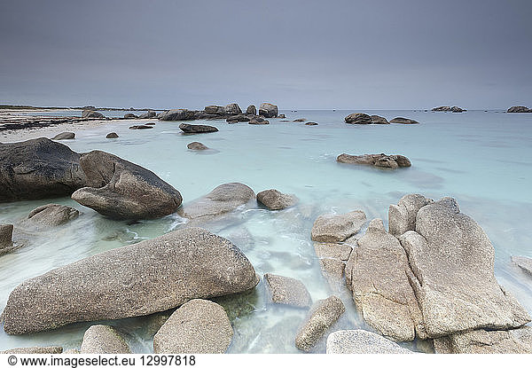 France  Finistere  Brignogan Plages  turquoise water on the big beach on the Cote des Legendes in the heart of Pays Pagan