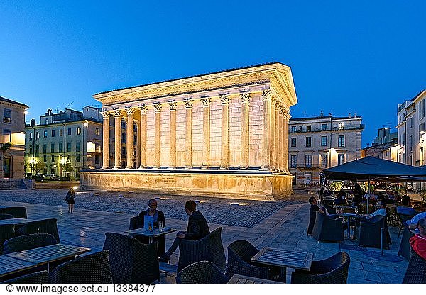 France  Gard  Nimes  Maison Carree  old Roman Temple of the 1st century BC  Contemporary Art museum