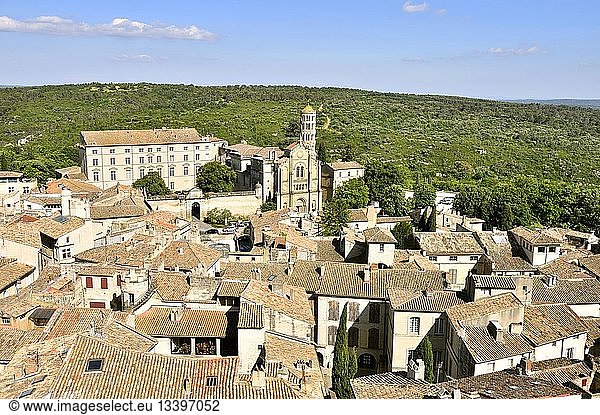 France  Gard  Pays d'Uzege  Uzes  St Theodorit Cathedral and the Fenestrelle tower