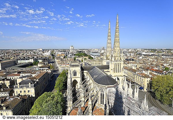 France  Gironde  Bordeaux  area listed as World Heritage by UNESCO  district of the Town Hall  Pey Berland Square  Saint Andre Cathedral