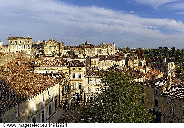 France  Gironde  Saint Emilion  area listed as World Heritage by UNESCO  view from the bell tower of the Monolith church