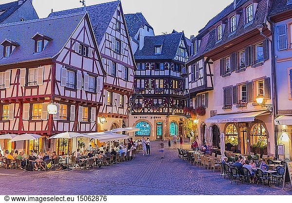 France  Haut Rhin  Alsace Wine Route  Colmar  street of Marchands