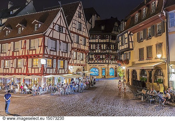 France  Haut Rhin  Alsace Wine Route  Colmar  street of Marchands