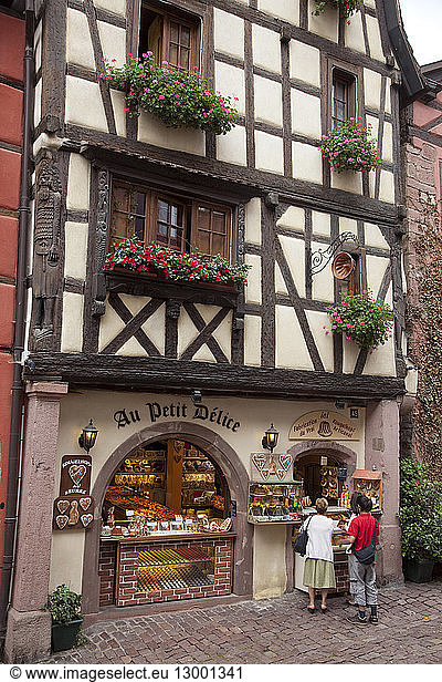 France  Haut Rhin  Riquewihr  labelled The Most Beautiful Villages of France  on the Alsace Wine Route