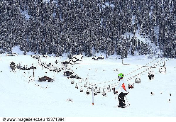 France  Haute Savoie  Le Grand Bornand  La Duche ski area chairlift The Duche
